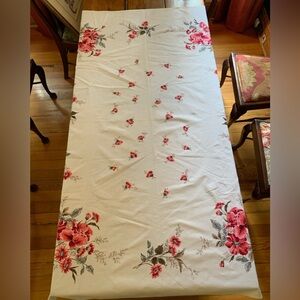 Vintage Cotton Pink Floral Retro Tablecloth 65 x 50" Rectangle